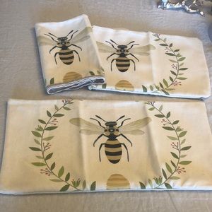 Honey bee pillow case canvas linen